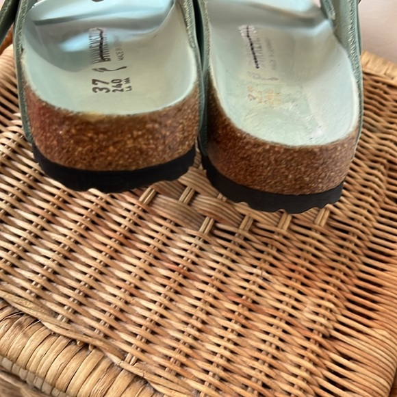 Birkenstock Arizona Big Buckle Natural Leather Patent Size 6 NEW - Picture 8 of 11